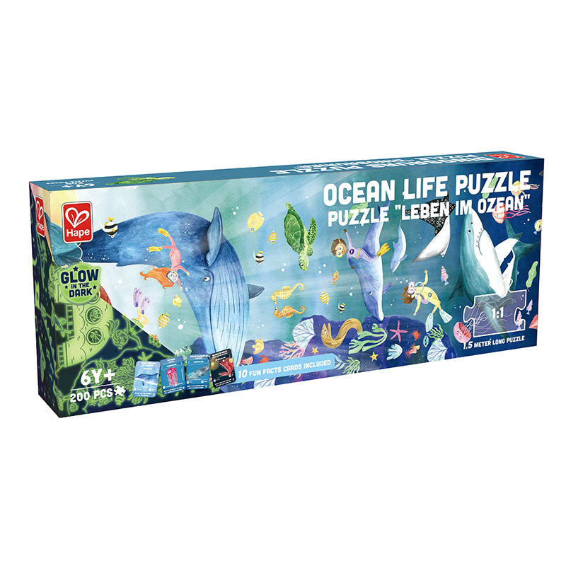 Hape - Glow in the Dark - Ocean Life Puzzle Set (1.5m Long)