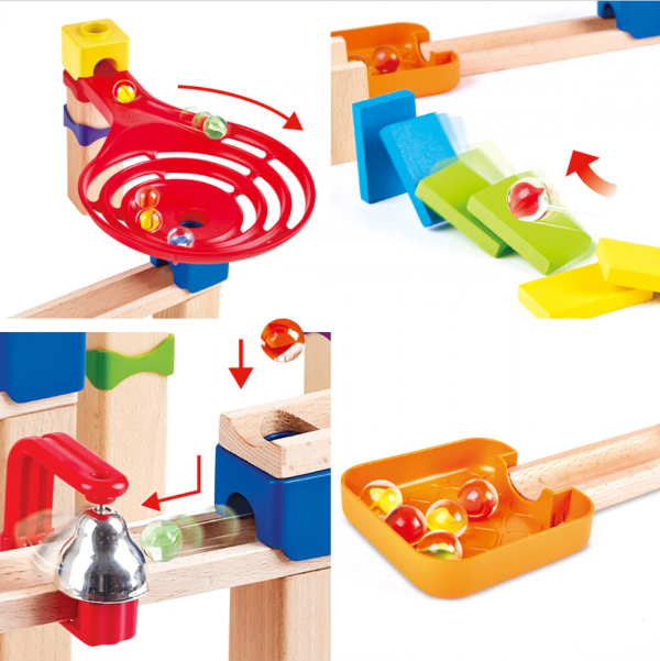 Hape - Wooden Marble Run - Crazy Rollers Stack Track (50pc Set)