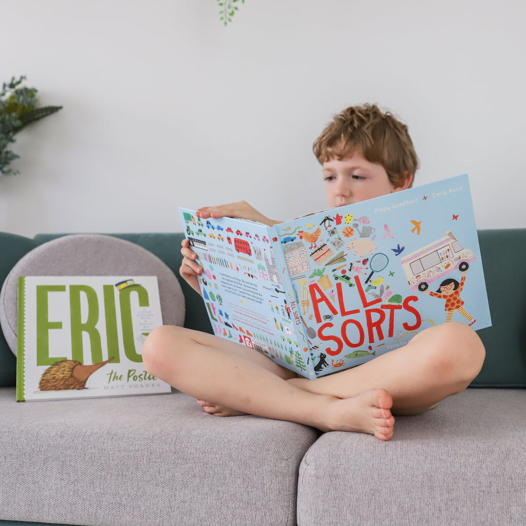 3+ years little reader book subscription box with child reading their books