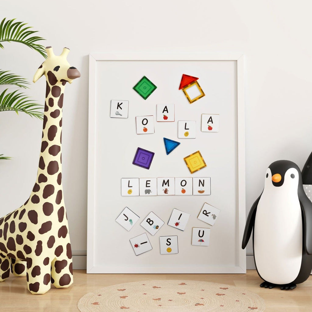 Tile Topper Learn & Grow | Magnetic Tile Topper | Alphabet Uppercase Pack (40 Pc ...