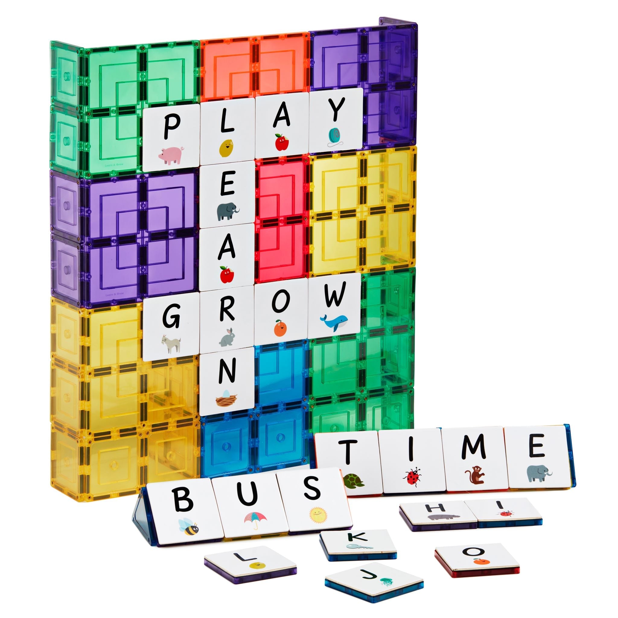 Tile Topper Learn & Grow | Magnetic Tile Topper | Alphabet Uppercase Pack (40 Pc ...