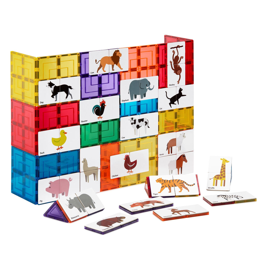 Duo Animal puzzle pack tile toppers used with magentic tiles