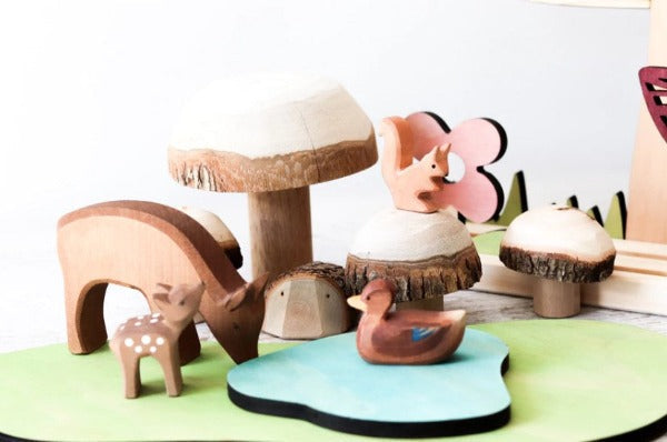 Let Them Play - Wooden Mushroom SMALL (Individual)