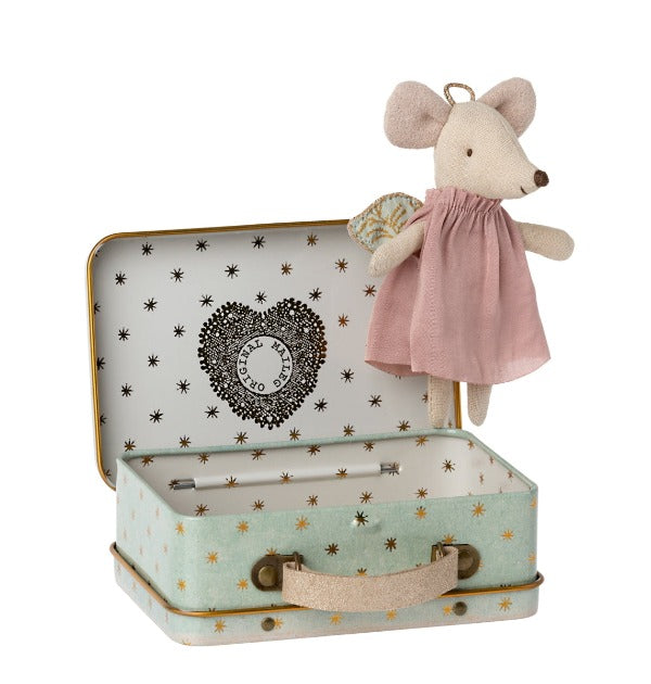 Maileg - Angel Mouse in Tin Suitcase