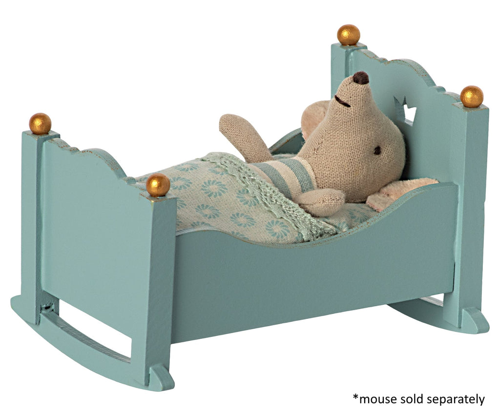 Maileg - Baby Mouse Cradle  Blue