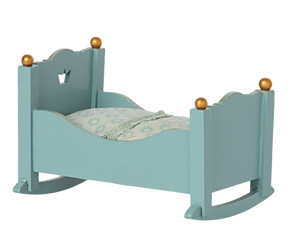 Maileg - Baby Mouse Cradle  Blue