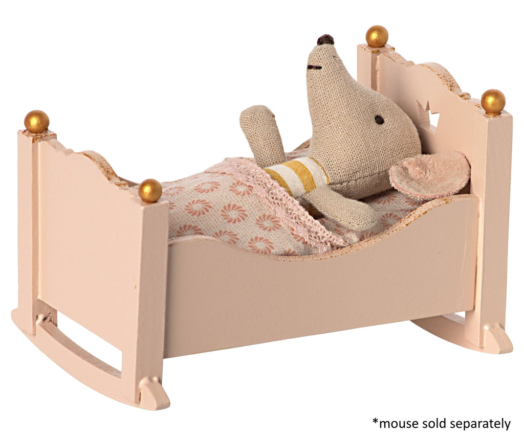 Maileg - Baby Mouse Cradle Rose