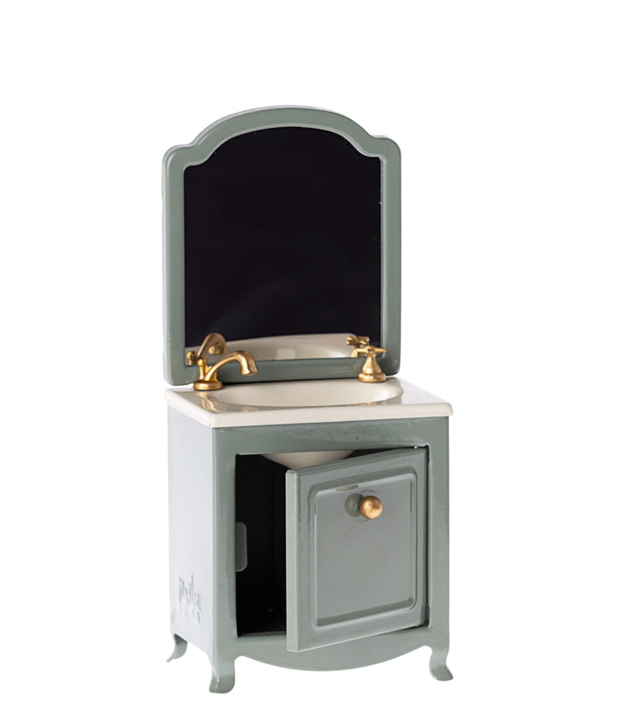 Maileg - Miniature Sink Dresser & Mirror - Dark Mint