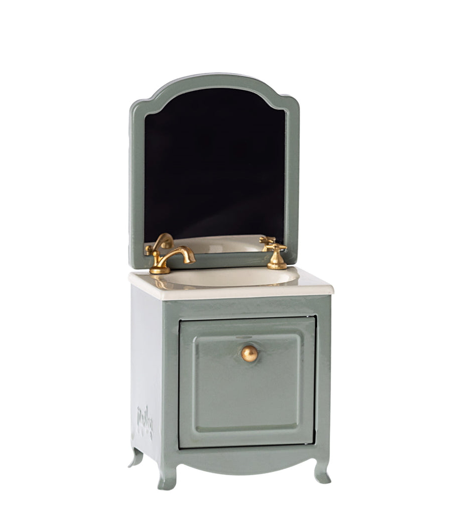 Maileg - Miniature Sink Dresser & Mirror - Dark Mint