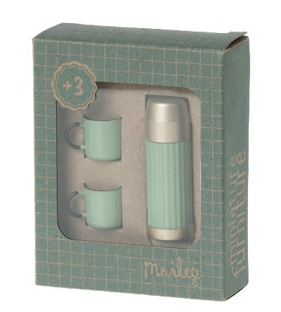 Maileg - Miniature Thermos And Cups - Mint