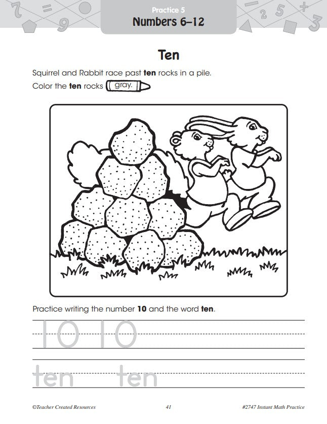 Teacher Created Resources - Instant Math Practice Book (Kindergarten)