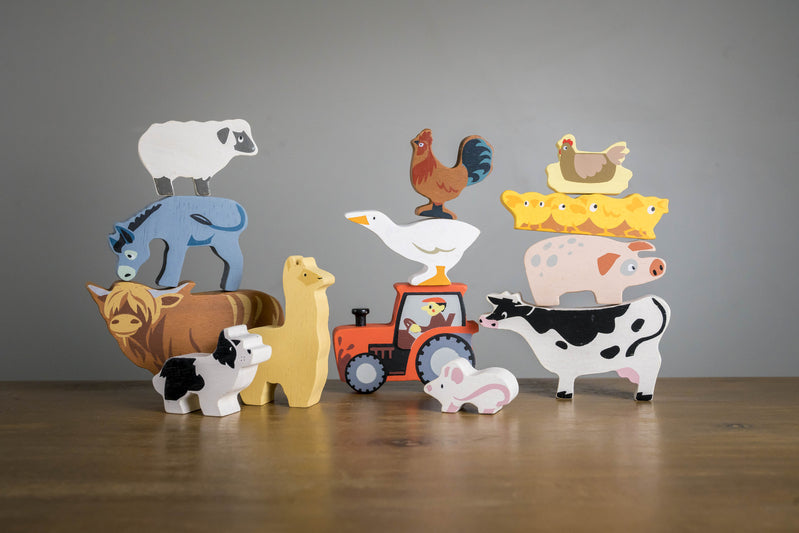 Wooden Toy Farmyard Animal Toys Tender Leaf Wooden Farm Animals
