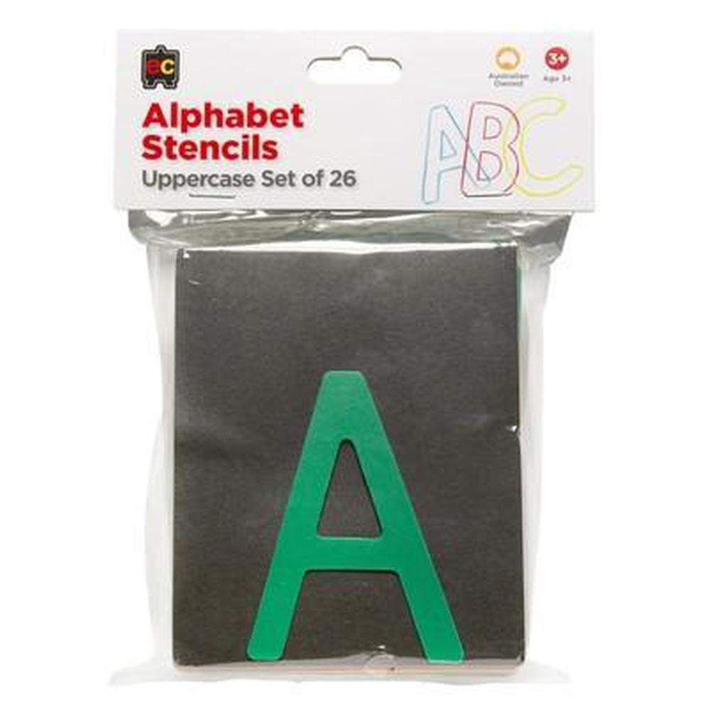 Alphabet Writing Upper Case Stencil set of 26 - Educational Colours - The Creative Toy Shop