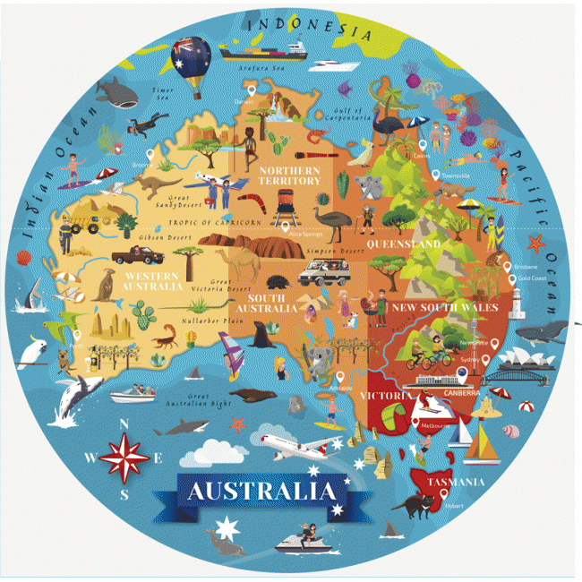 Travel, Learn and Explore - Australia Puzzle - Sassi Puzzles - The Creative Toy Shop