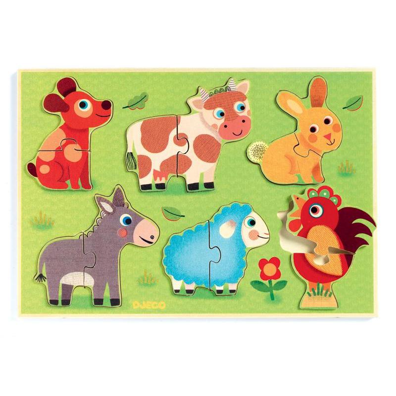 Djeco Coucou Cow Wooden Puzzle - DJECO - The Creative Toy Shop