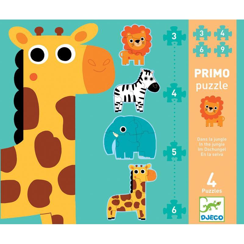 Djeco Jungle 3,4,5,6pc PRIMO Puzzle - DJECO - The Creative Toy Shop