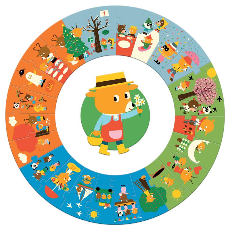 Djeco The Year 24pc Giant Circle Puzzle - DJECO - The Creative Toy Shop