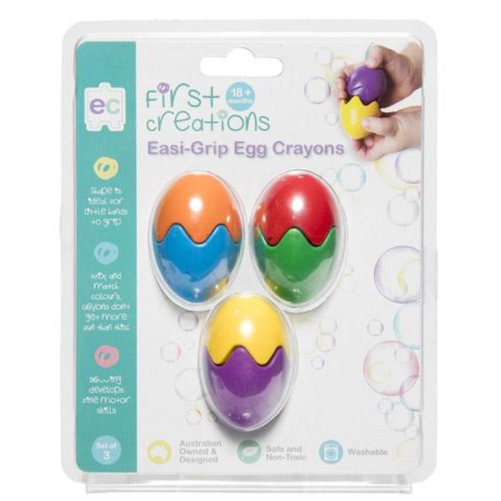 Easi-Grip Egg Crayons Set of 3 - Educational Colours - The Creative Toy Shop