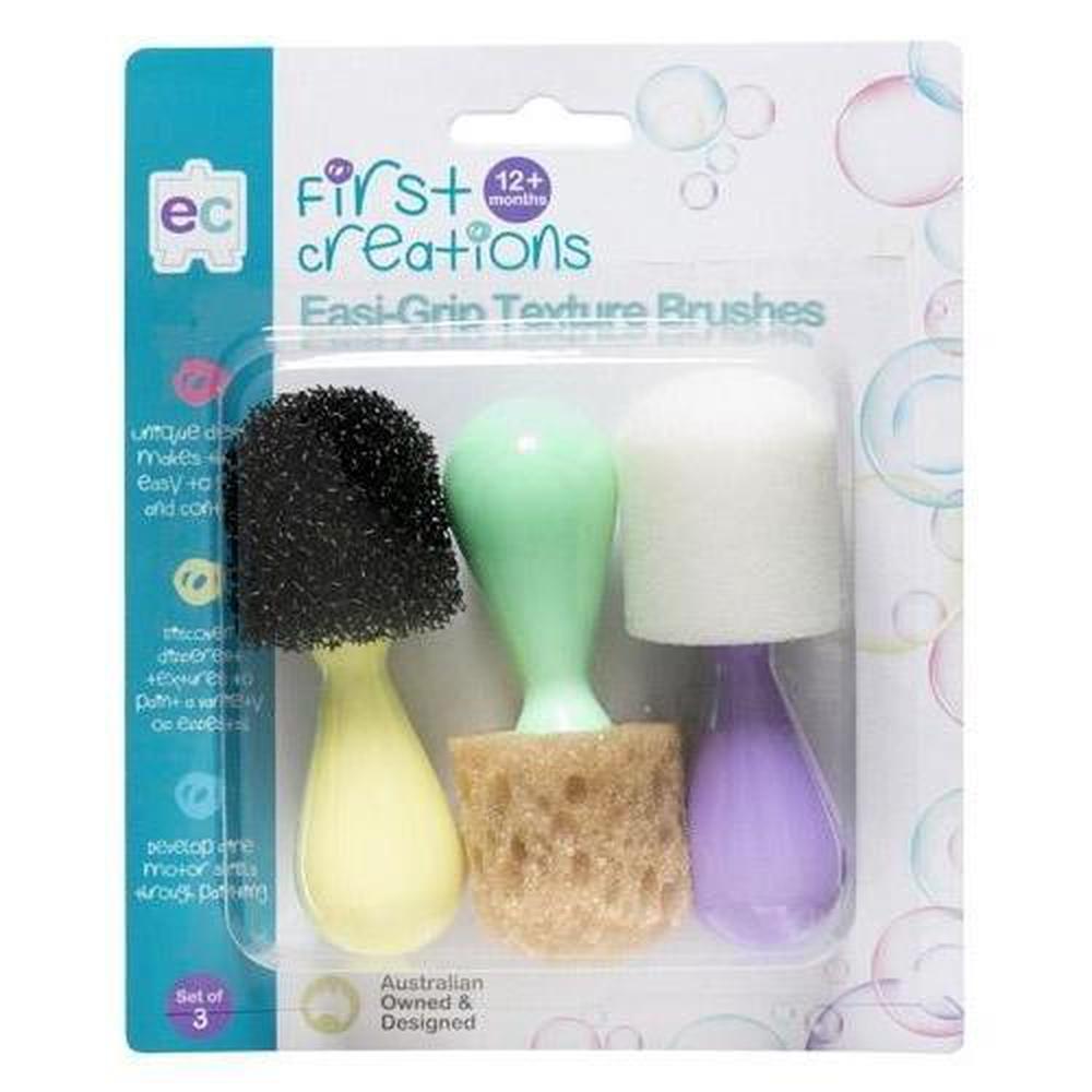 Easi-Grip Texture Brushes Set of 3 - Educational Colours - The Creative Toy Shop