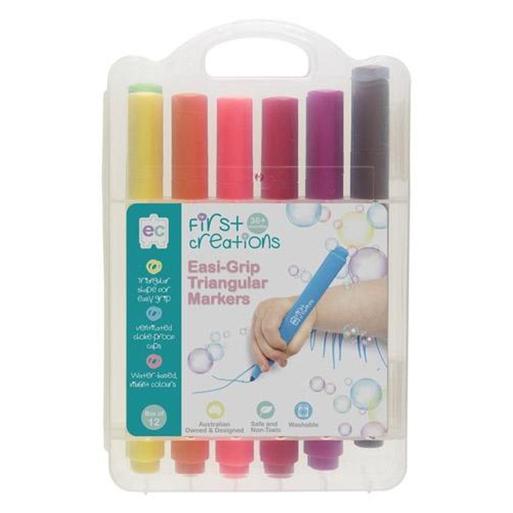 Easi-Grip Triangular Markers Packet of 12 - Educational Colours - The Creative Toy Shop