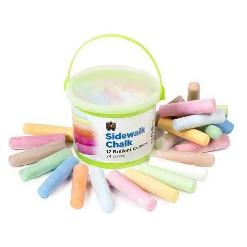 Educational Colours - Chalk-Sidewalk Bucket 24 Pieces - Educational Colours - The Creative Toy Shop