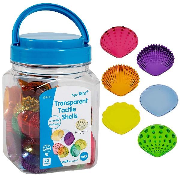Edx - Tactile MINI Shells Transparent (Jar of 72)-Edx Education-The Creative Toy Shop