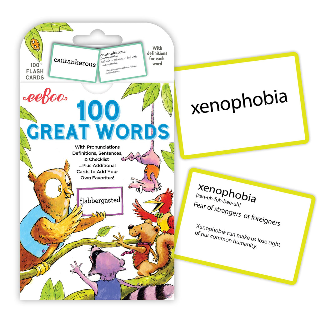 eeBoo - 100 Great Words Flash Cards - EeBoo - The Creative Toy Shop