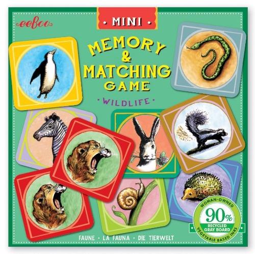 EeBoo - Mini Memory & Matching Game - Wildlife