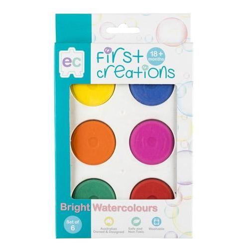 First Creations Bright Watercolours - Set of 6 - Educational Colours - The Creative Toy Shop
