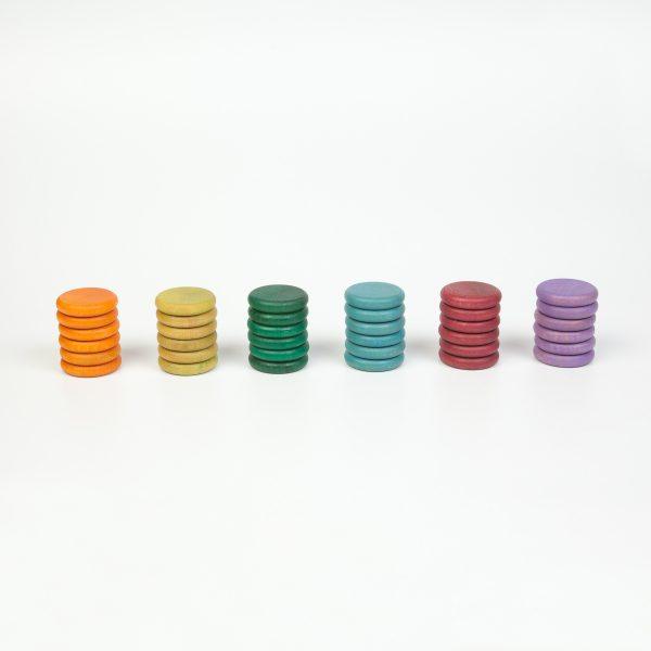 Grapat Coloured Coins set of 36 in 6 Additional Colours - Grapat - The Creative Toy Shop