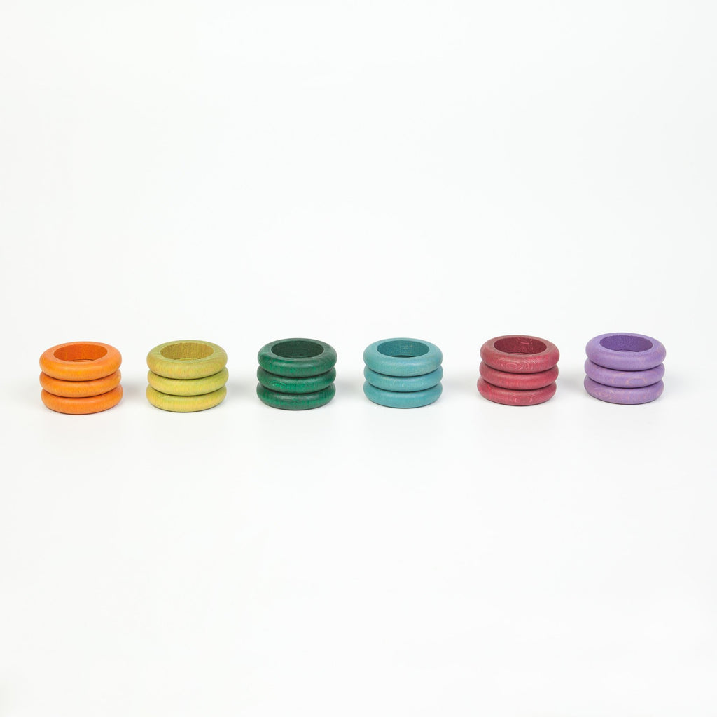 Grapat Coloured Rings set of 18 in 6 Additional Colours - Grapat - The Creative Toy Shop