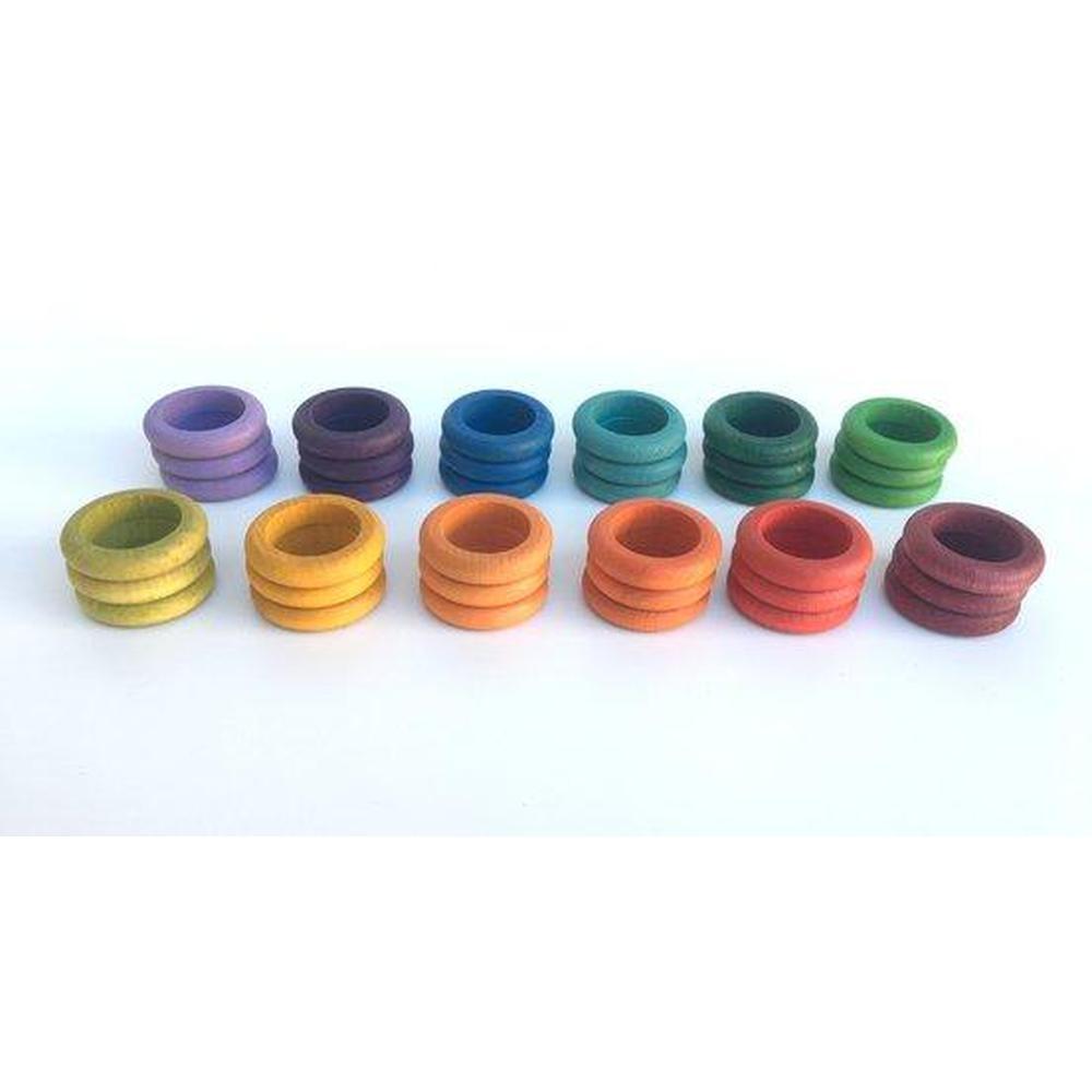 Grapat Coloured Rings set of 36 in 12 Colours - Grapat - The Creative Toy Shop