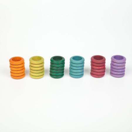 Grapat - Coloured Rings set of 36 in 6 Additional Colours-Grapat-The Creative Toy Shop