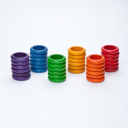 Grapat - Coloured Rings set of 36 in 6 Colours-Grapat-The Creative Toy Shop