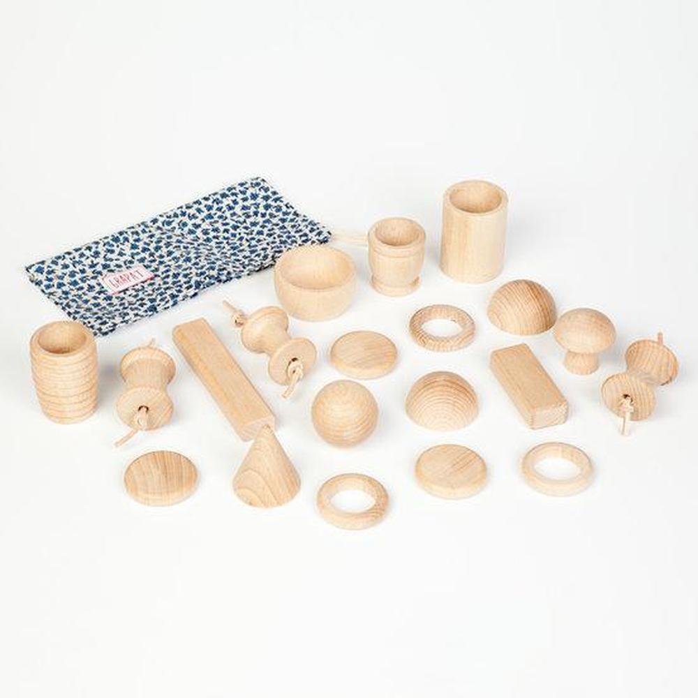 Grapat Treasure Bag 20 Natural Wooden Pieces - Grapat - The Creative Toy Shop