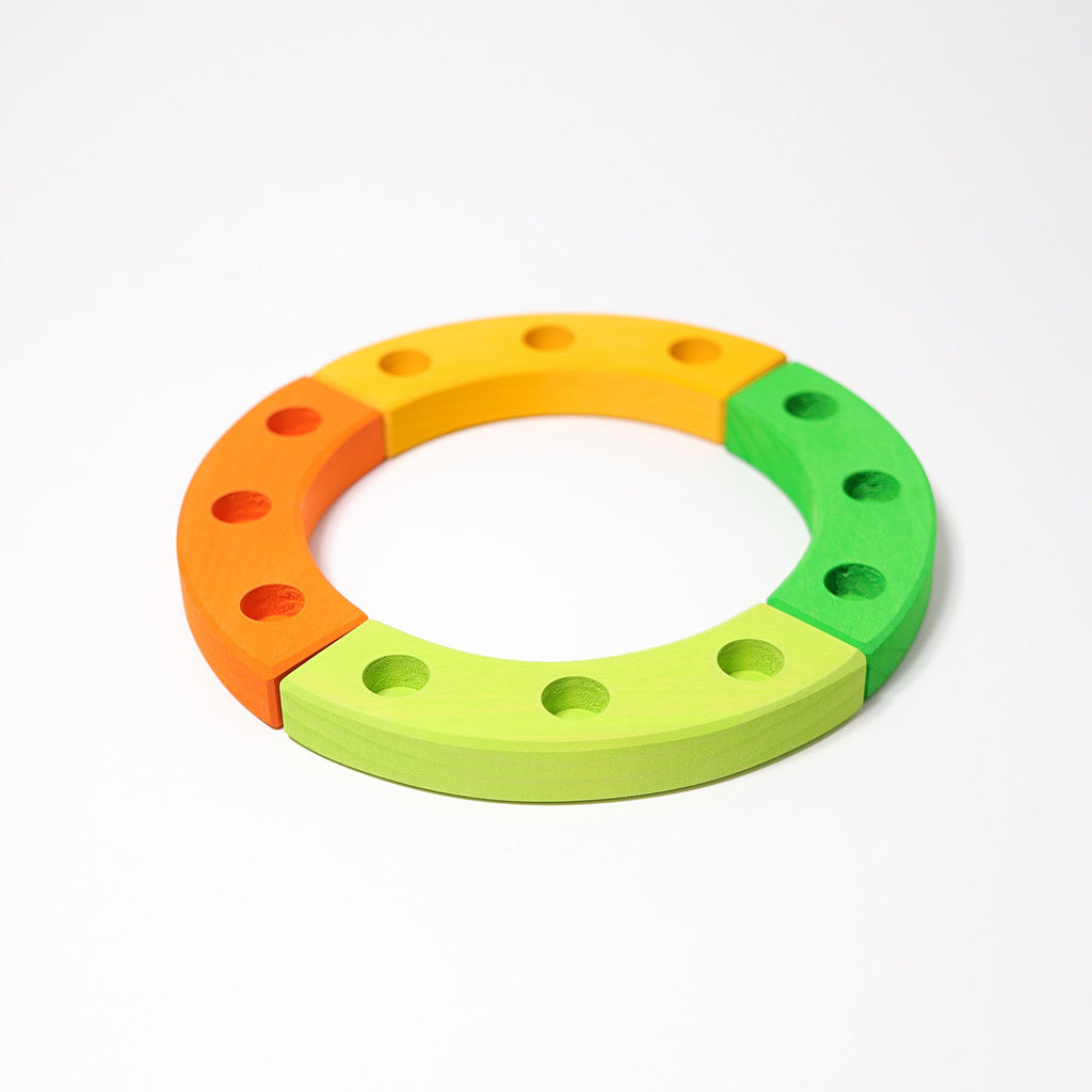 Grimm's Birthday Ring - Small Green/Orange - Grimm's Spiel and Holz Design - The Creative Toy Shop