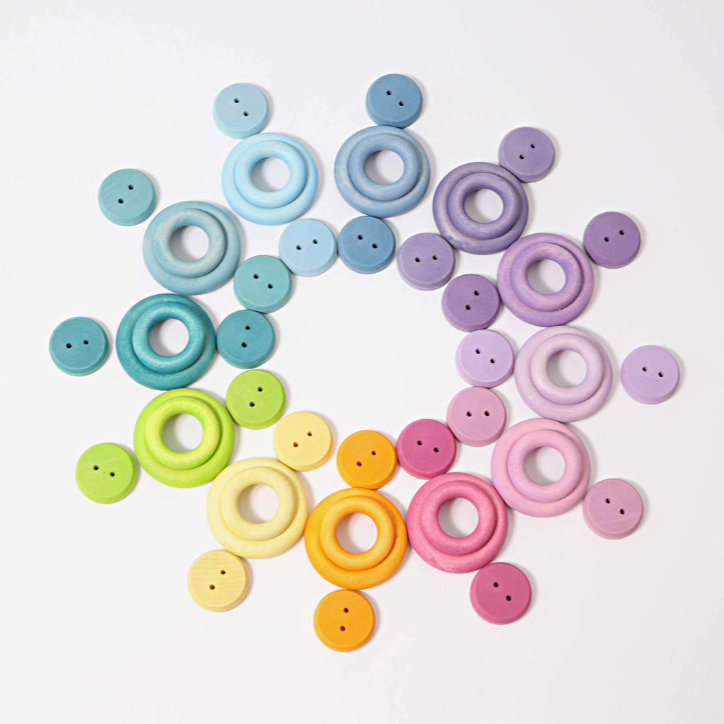 Grimm's Building Rings - Pastel - New 2019 - Grimm's Spiel and Holz Design - The Creative Toy Shop
