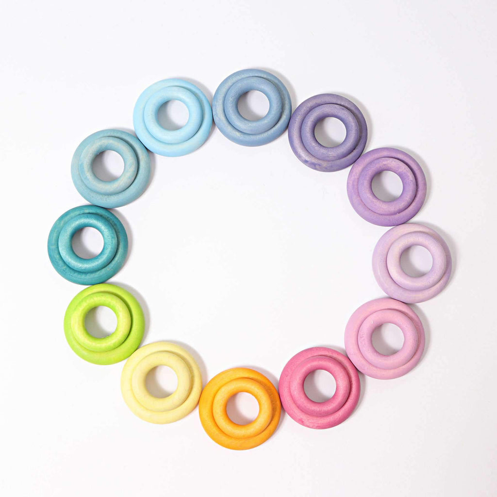 Grimm's Building Rings - Pastel - New 2019 - Grimm's Spiel and Holz Design - The Creative Toy Shop