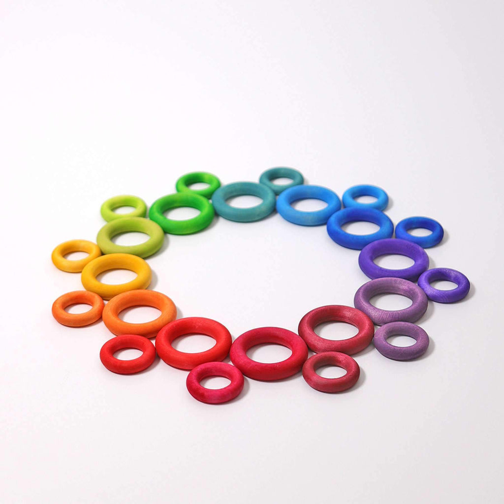 Grimm's Building Rings - Rainbow - New 2019 - Grimm's Spiel and Holz Design - The Creative Toy Shop