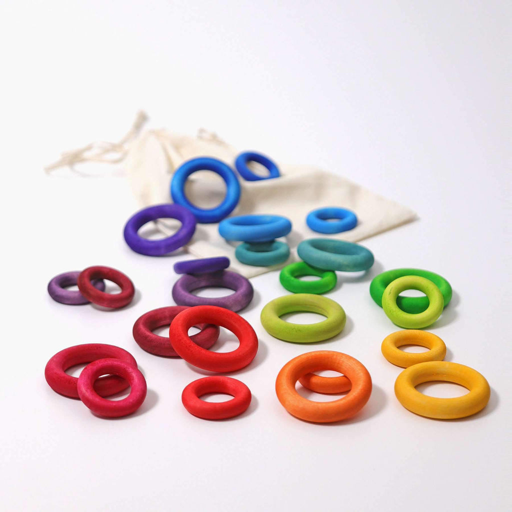 Grimm's Building Rings - Rainbow - New 2019 - Grimm's Spiel and Holz Design - The Creative Toy Shop