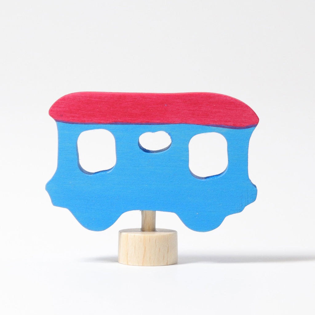 Grimm's Decorative Figure - Train Carriage Blue - Grimm's Spiel and Holz Design - The Creative Toy Shop