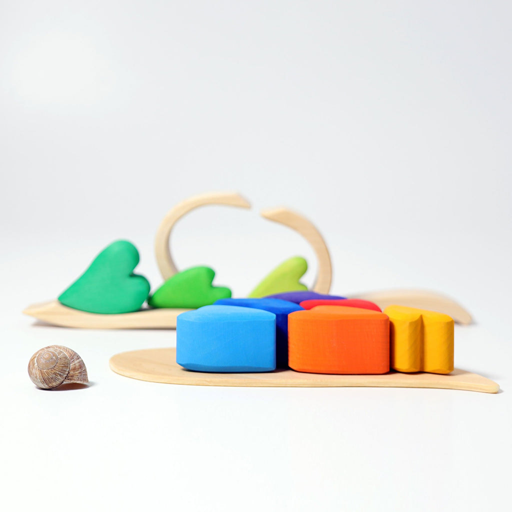 Grimm's Hearts Building Set - Rainbow - Grimm's Spiel and Holz Design - The Creative Toy Shop