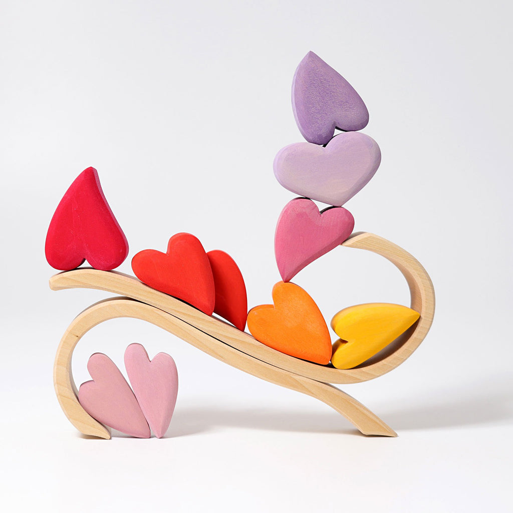 Grimm's Hearts Building Set - Red - Grimm's Spiel and Holz Design - The Creative Toy Shop