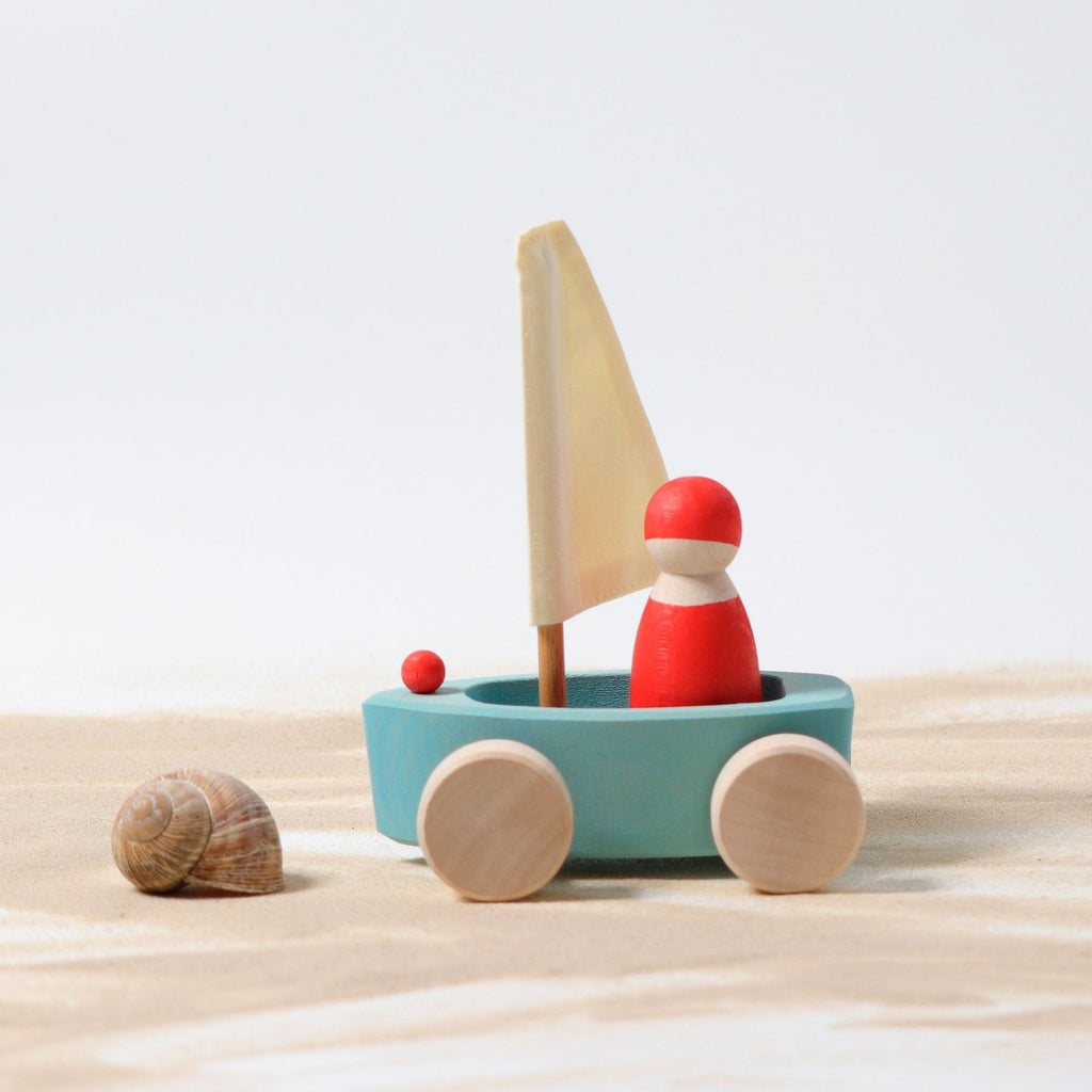 Grimm's Little Land Yachts with Sailor - Individual - Grimm's Spiel and Holz Design - The Creative Toy Shop