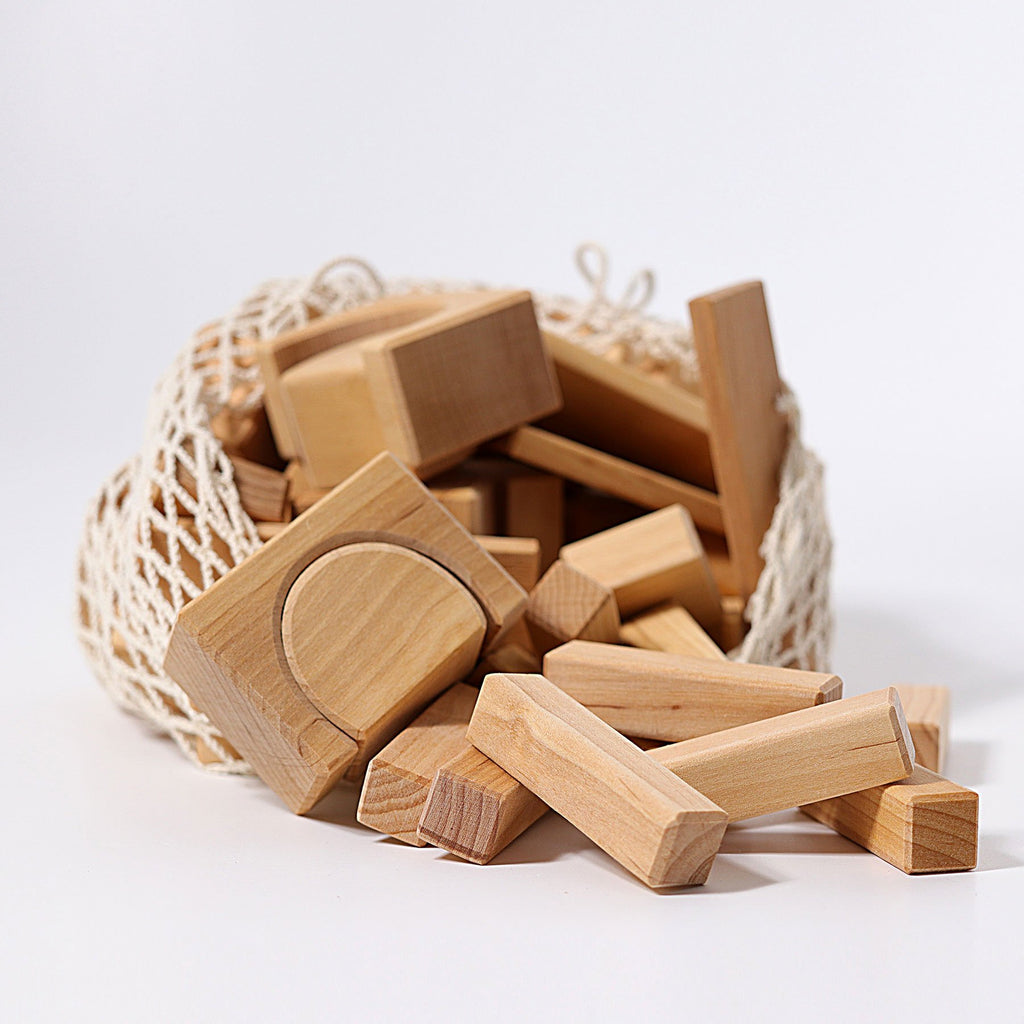 Grimm's Natural Geo-Blocks - 30 Pieces - Grimm's Spiel and Holz Design - The Creative Toy Shop