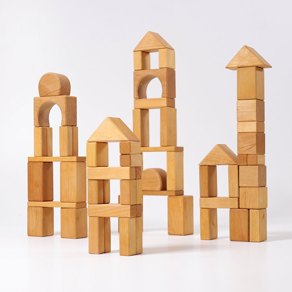 Grimm's Natural Geo-Blocks - 60 Pieces - Grimm's Spiel and Holz Design - The Creative Toy Shop