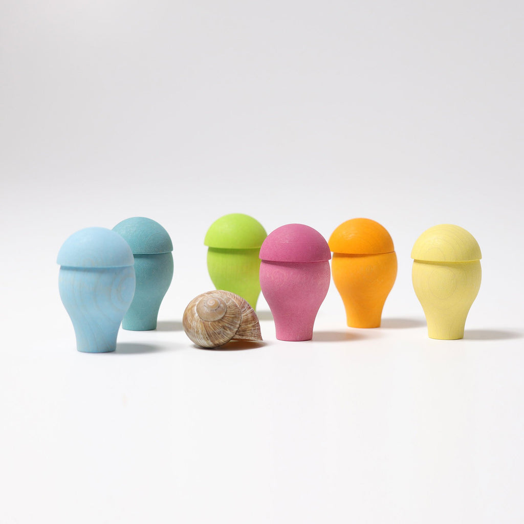 Grimm's Pastel Mushroom Sorting Game - Grimm's Spiel and Holz Design - The Creative Toy Shop