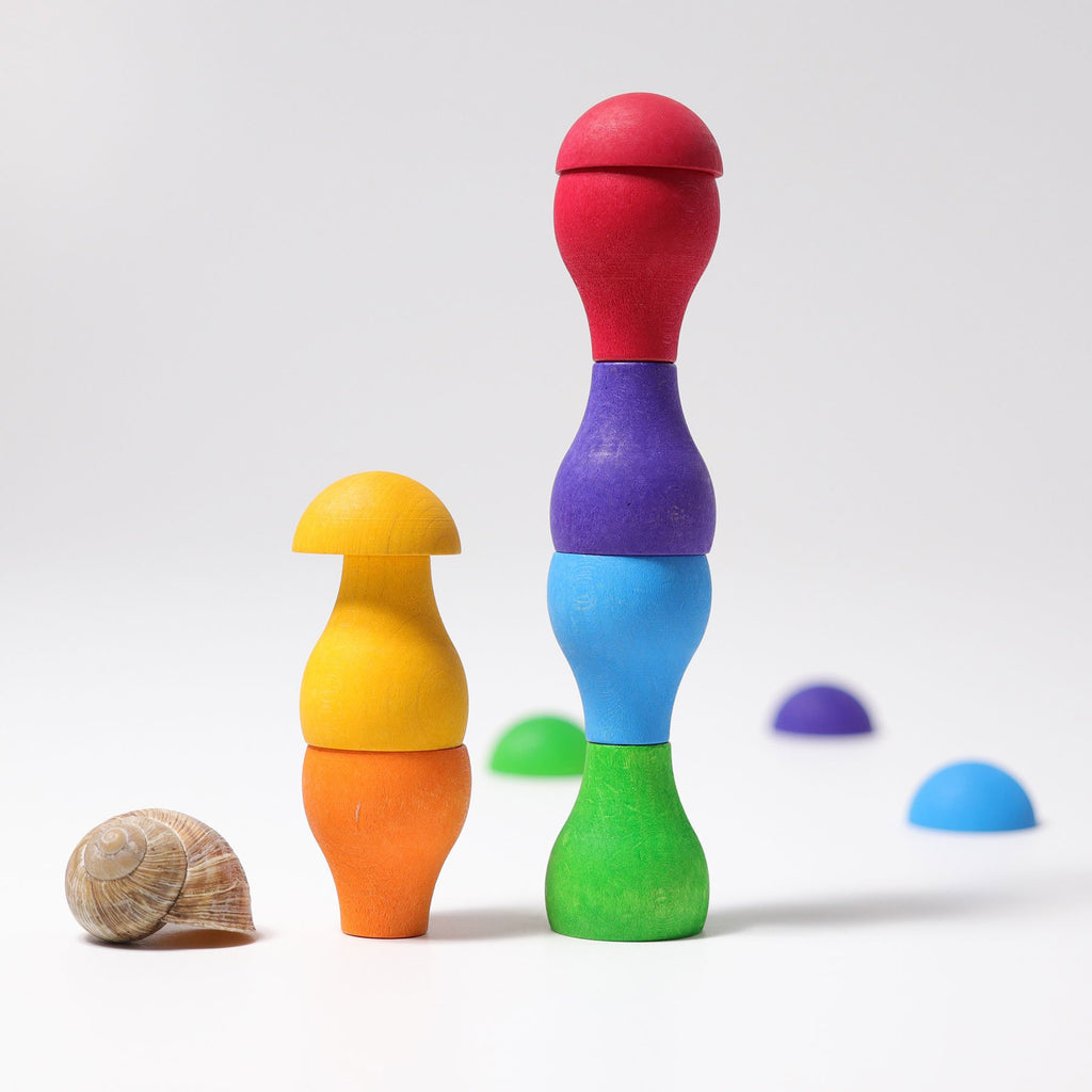 Grimm's Rainbow Mushroom Sorting Game - Grimm's Spiel and Holz Design - The Creative Toy Shop