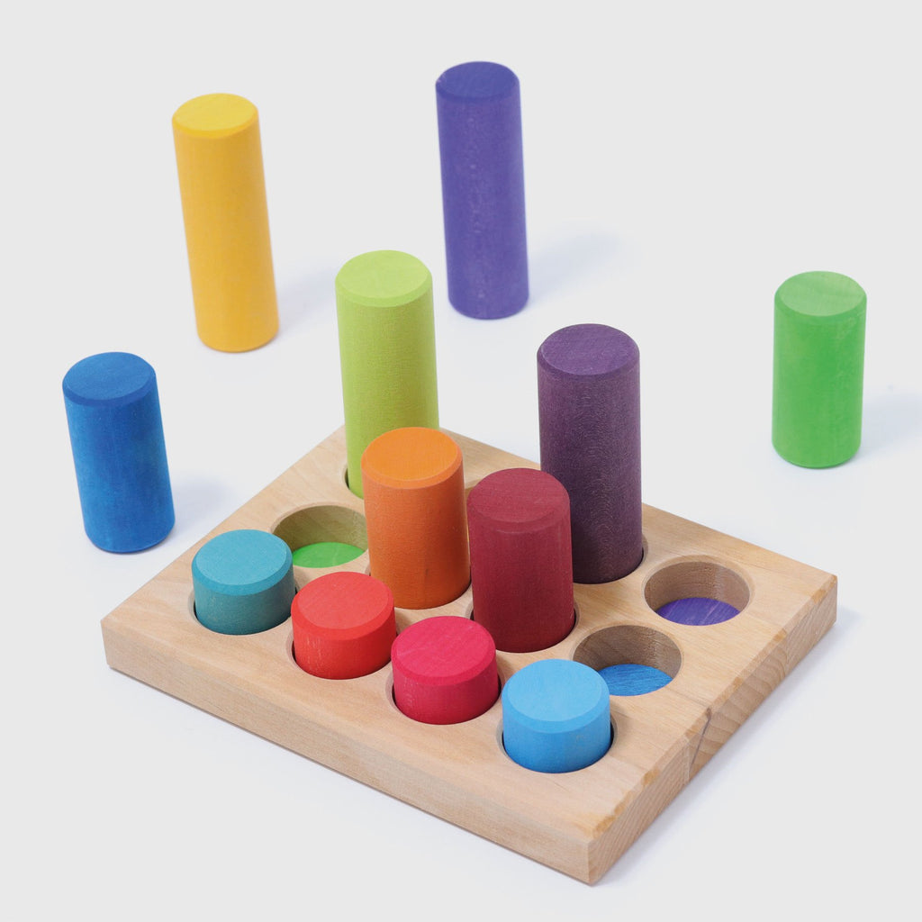Grimm's s Stacking Game Small Rollers - 3 colours available - New 2020 - Grimm's Spiel and Holz Design - The Creative Toy Shop