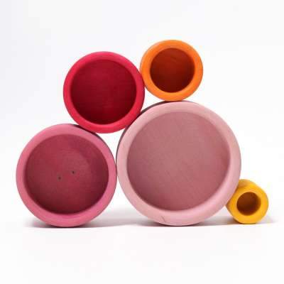 Grimm's Set of Lollipop Coloured Stacking Bowls - Grimm's Spiel and Holz Design - The Creative Toy Shop